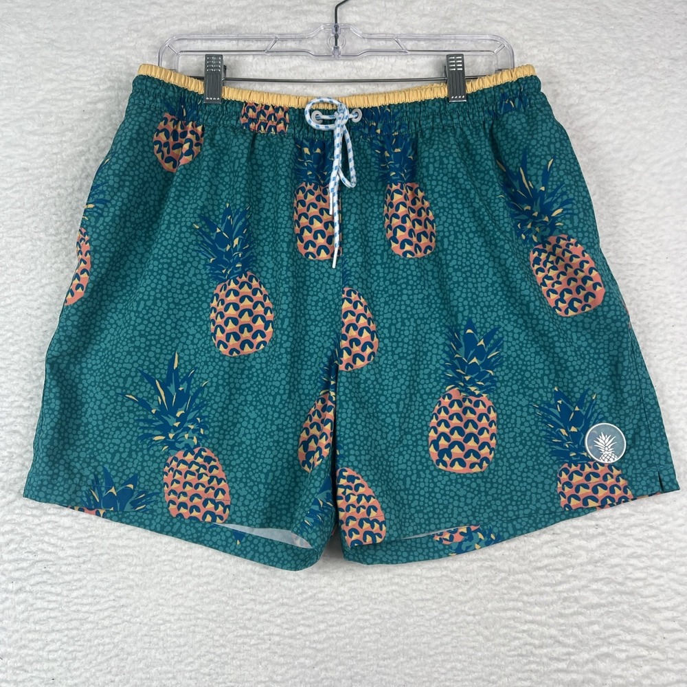 Chubbies Men's XL Pineapple Print Swim Trunks Lined 5.5" Inseam‎ Multicolor